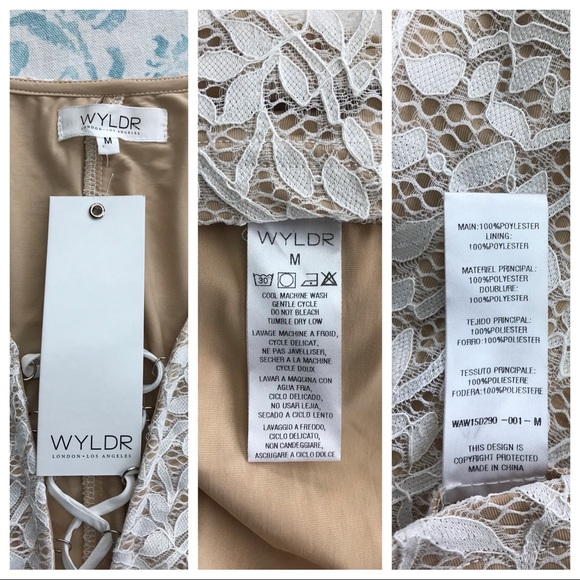 Lovely WYLDR Dress, Ivory with Nude Lining, Lace - Picture 7 of 8